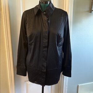 Lane Bryant Black Satin Blouse